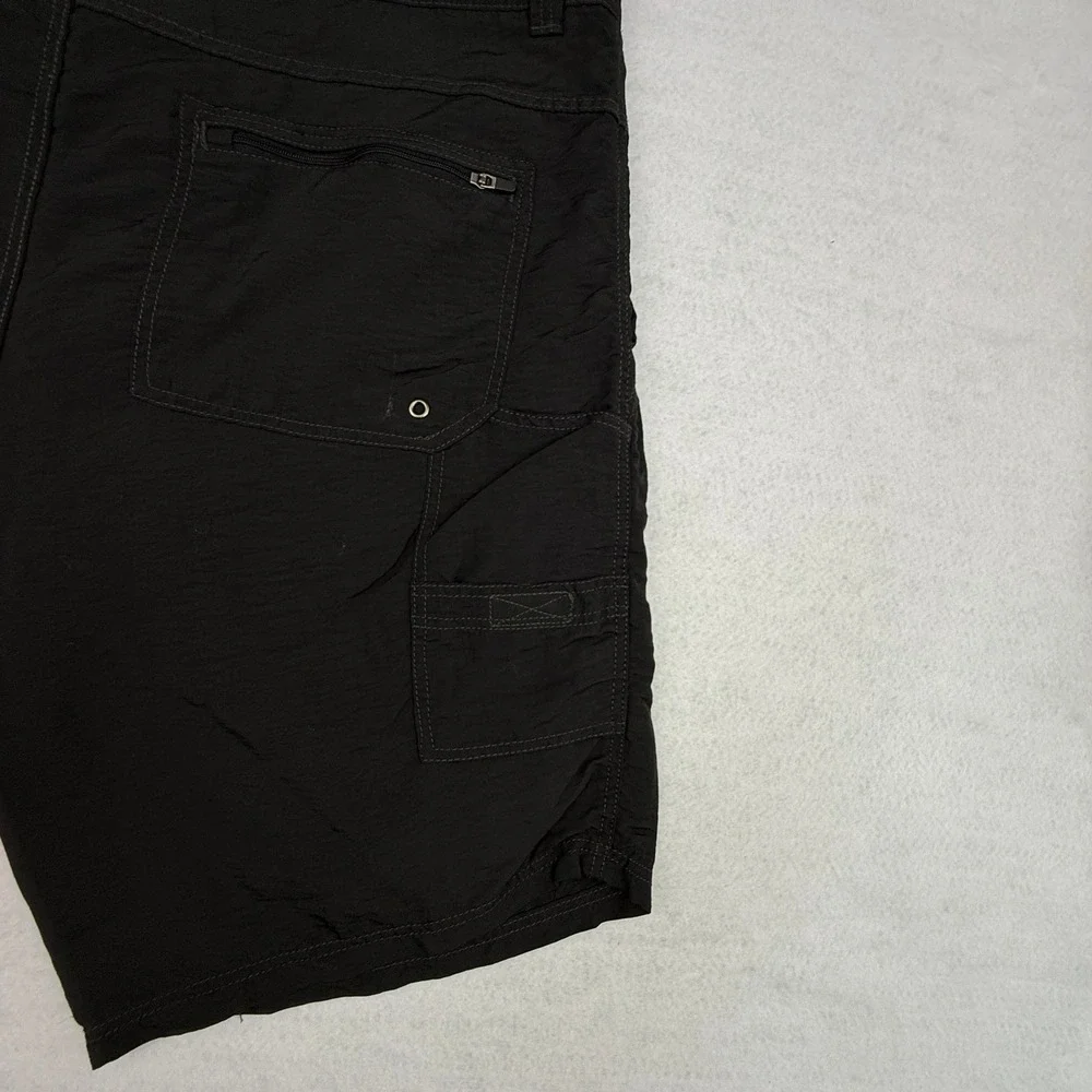 Outdoor Life Cargo Shorts Men 36 Black Hiking Utility Lightweight Nylon